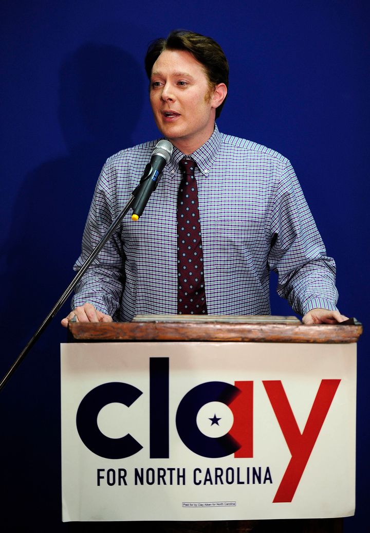 Clay Aiken gives his concession speech as the Democratic candidate for U.S. Congress in North Carolina's 2nd District in 2014.