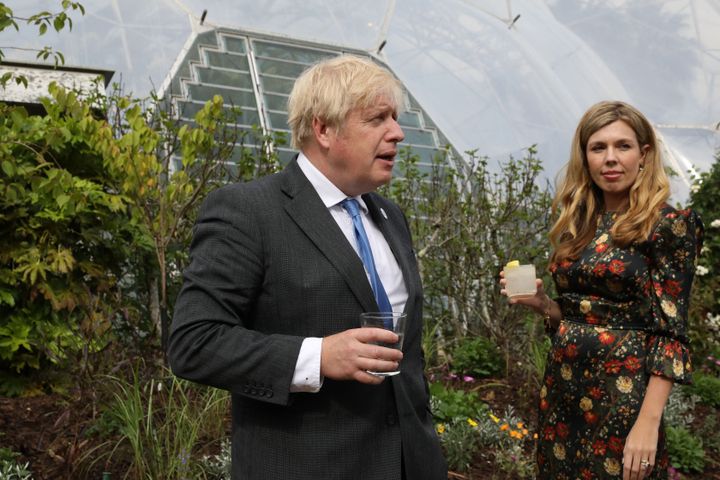 Boris Johnson and Carrie Johnson at The Eden Project in June.