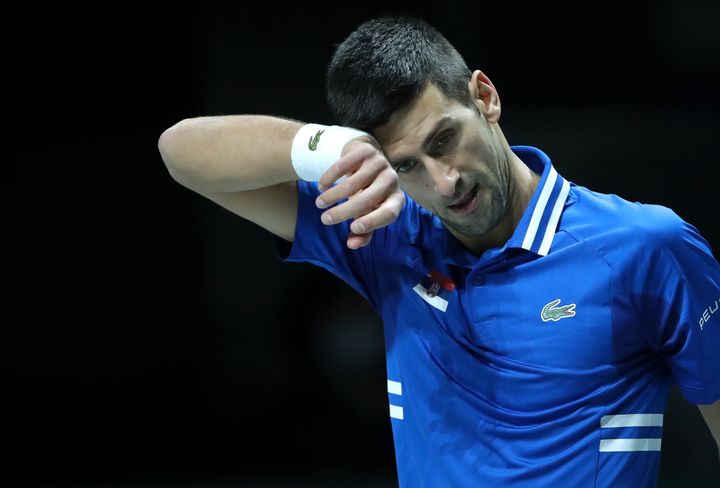 Novak Djokovic, durante la Copa Davis, en Madrid.