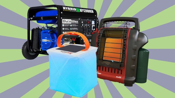Regain at-home electricity with this powerful backup generator, have bright long-lasting light with a lantern that can be charged by the sun and stay warm with a propane fueled space heater.