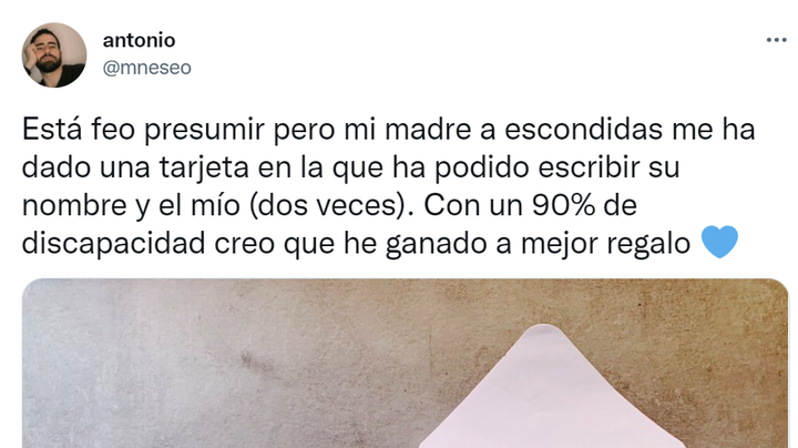 El regalo que ha hecho una madre a su hijo.