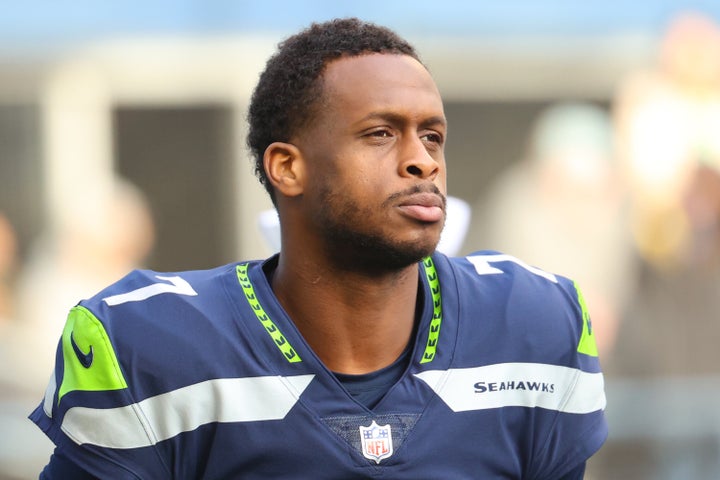 Geno Smith of the Seattle Seahawks looks on before the game against the Arizona Cardinals at Lumen Field on Nov. 21, 2021 in Seattle, Washington.