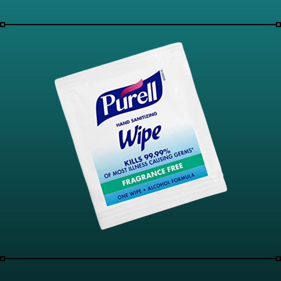 A few packets of sanitizing wipes