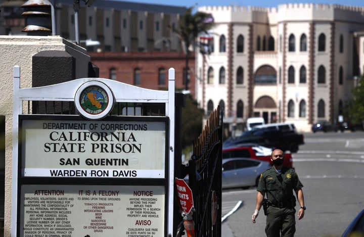 The front gate of San Quentin State Prison on June 29, 2020, in California.