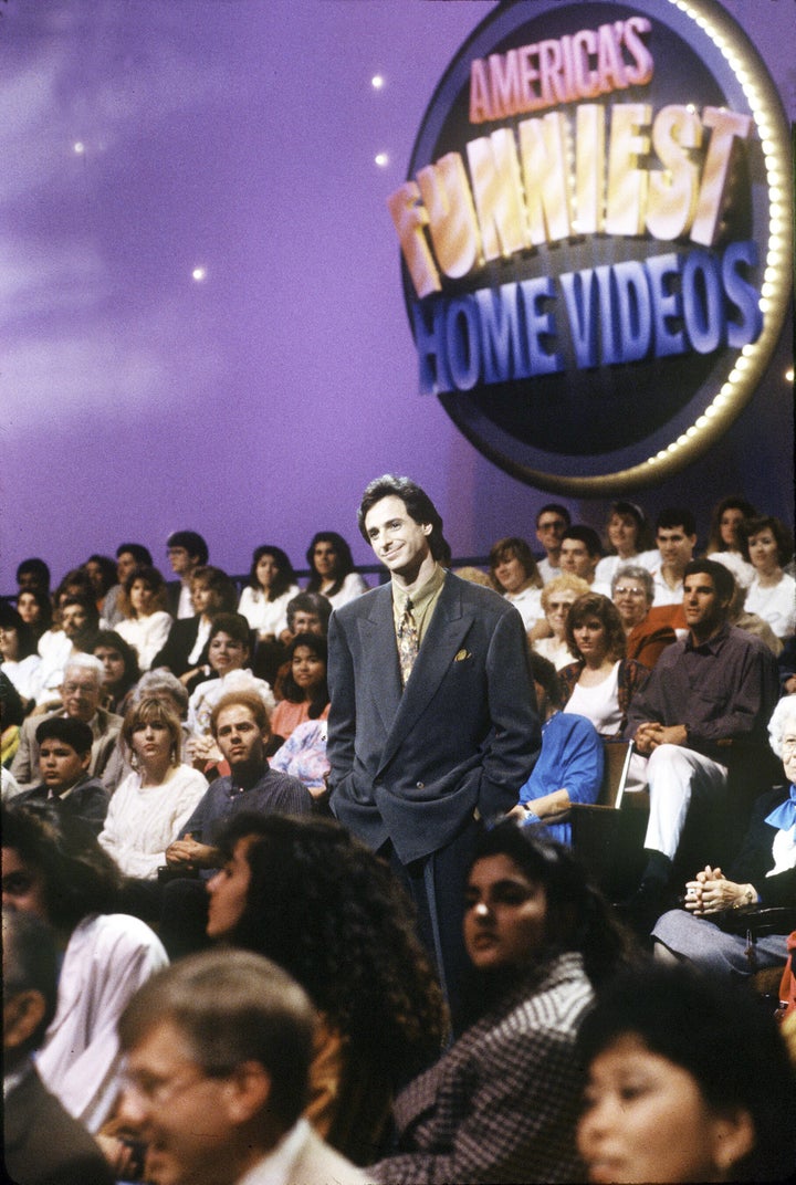 Bob Saget hosting "America's Funniest Home Videos" in 1990.