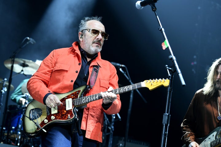 Elvis Costello at YouTube Theater in Inglewood, California in October 2021.