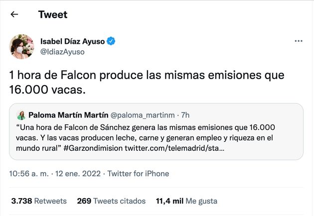 Tweet by Isabel Díaz