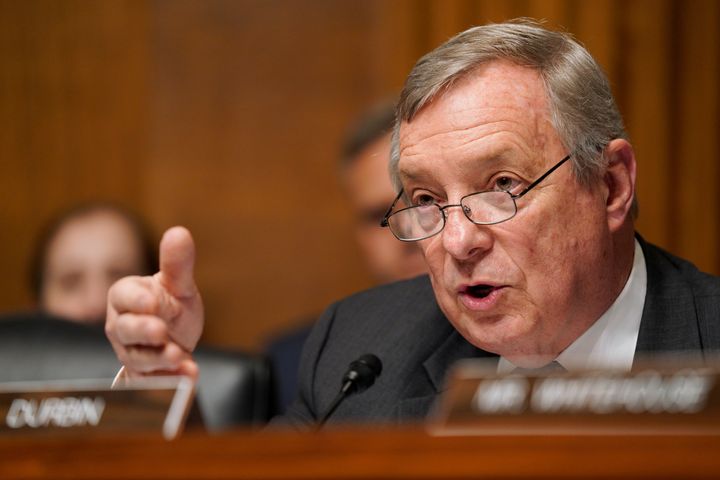 “Republicans chose to abandon this senatorial courtesy,” Sen. Dick Durbin (D-Ill.) said of moving forward with Biden's appeals court nominee without blue slips from the nominee's home-state senators.