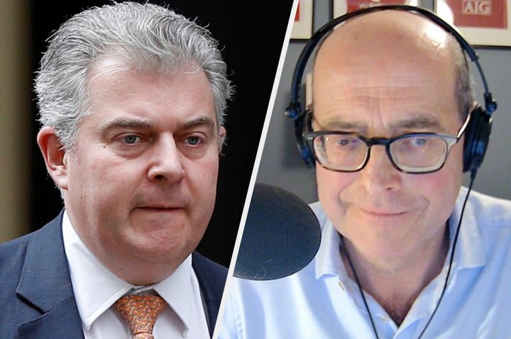 Brandon Lewis, cabinet minister, and Nick Robinson