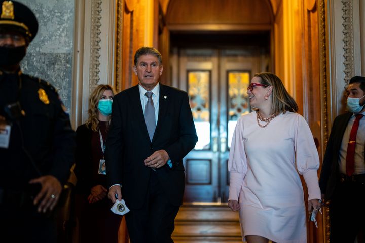 Sen. Joe Manchin (D-W.Va.) and Sen. Kyrsten Sinema (D-Ariz.) are the only two Democratic senators publicly opposed to changing the Senate's filibuster rules to pass voting rights legislation.