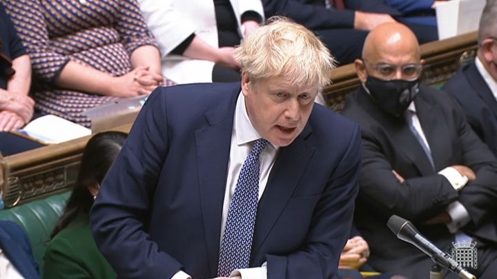 Boris Johnson speaks during speaks during Prime Minister's Questions on Wednesday.