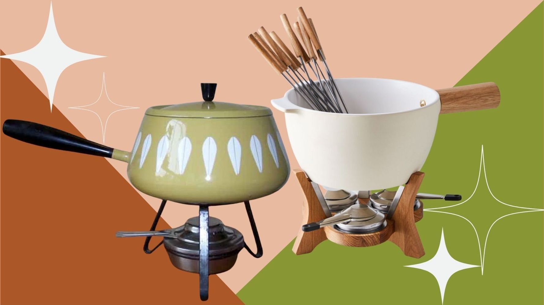 Mini Fondue Set with Tea Light Pot & Dipping Forks