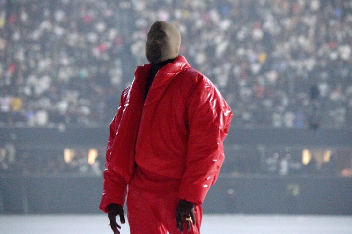 Kanye West at his listening event for his album "Donda" at Mercedes-Benz Stadium on July 22, 2021, in Atlanta.