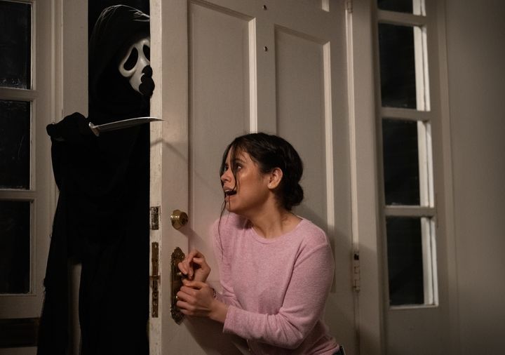 Ghostface and Jenna Ortega in Paramount Pictures and Spyglass Media Group's "Scream."