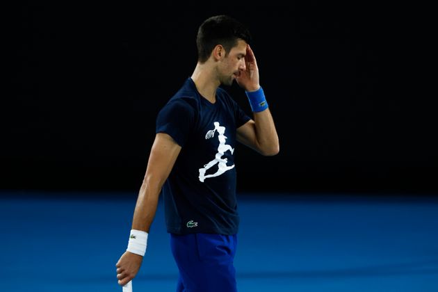 Novak Djokovic, durante uno de sus entrenamientos en Melbourne