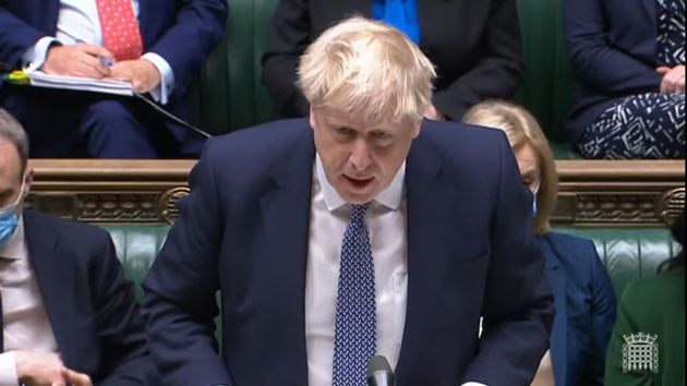 Johnson defending himself in the Commons on Wednesday