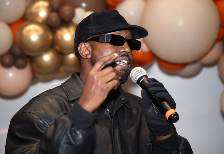 Kanye West attends the annual Thanksgiving event at the Los Angeles Mission in LA.