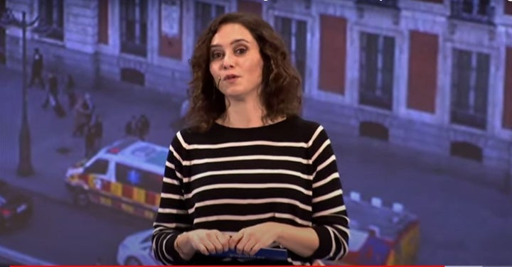 Ayuso, durante el acto en León.