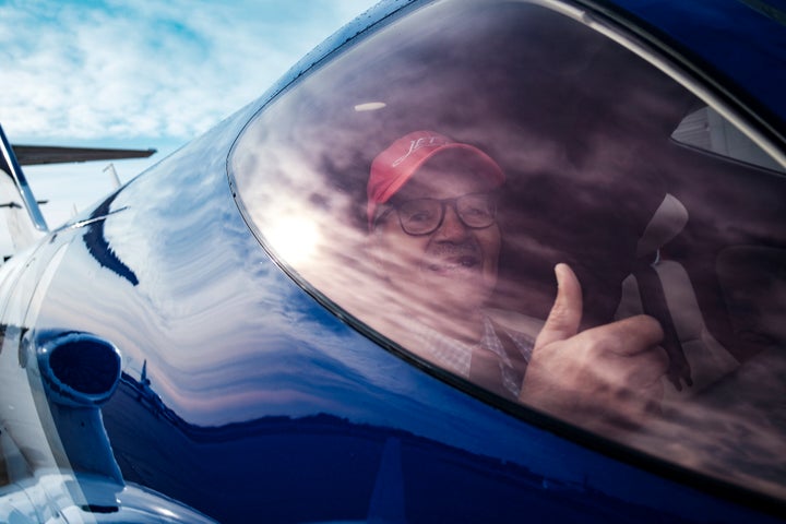 Tuskegee Airmen Colonel Charles E. McGee gives a "thumbs-up" as he celebrates his 99th Birthday. He died Sunday at 102. (Photo by Pete Marovich For The Washington Post via Getty Images)