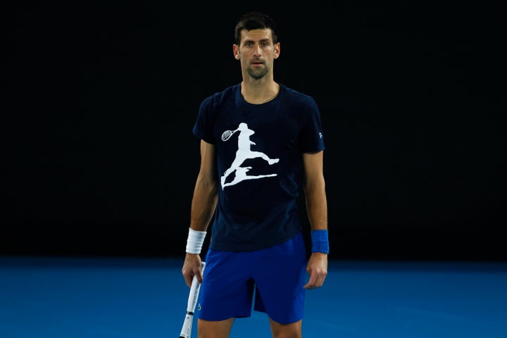 Novak Djokovic, durante un entrenamiento.