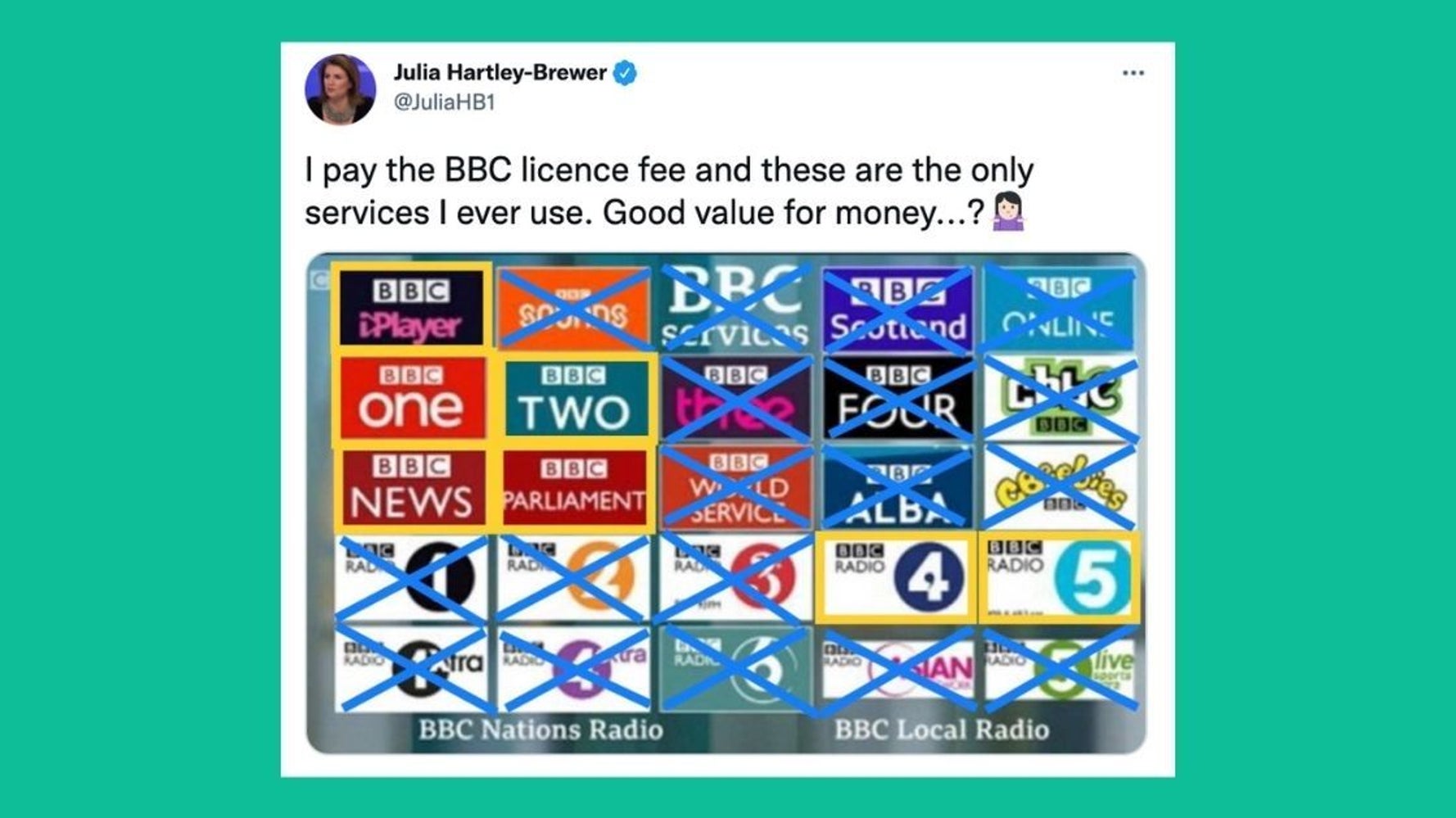 Julia Hartley-Brewer's Bizarre Critique Of BBC Services Goes Down Like A Lead Balloon - Vimarsana News