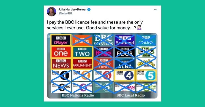 Julia Hartley-Brewer's anti-BBC tweet did not land well