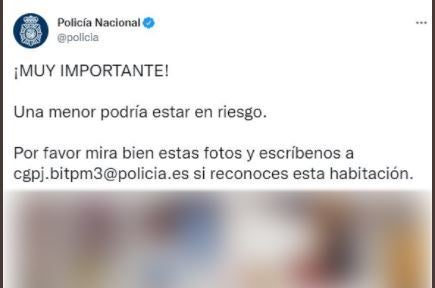 El tuit de la Policía Nacional.