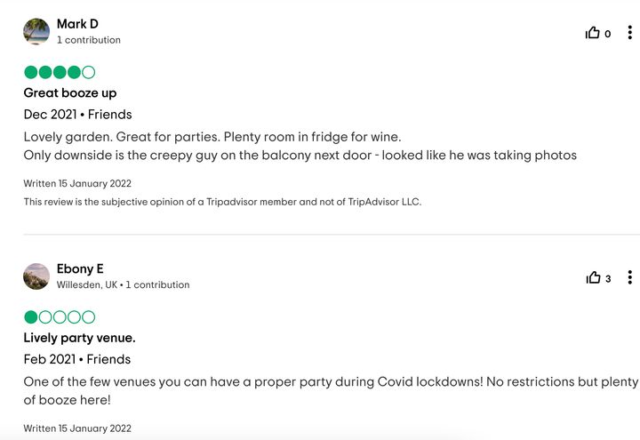 Downing Street received some interesting reviews on TripAdvisor after the latest Partygate allegations