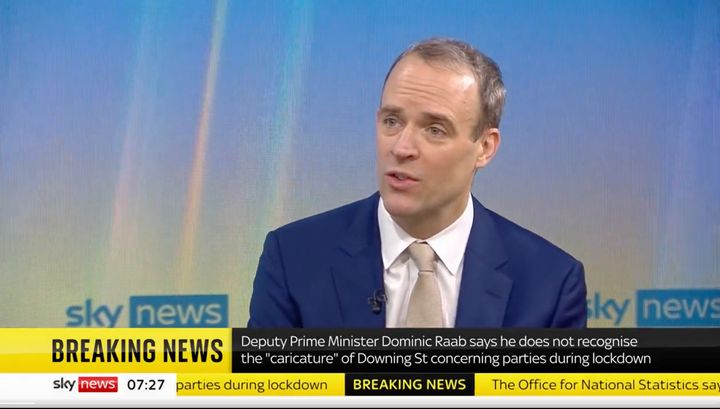 Raab has denied there was a culture of drinking in Downing Street, saying people worked "extremely long hours".