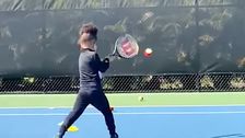 

    Serena Williams' Daughter Shows Off Wicked Backhand

