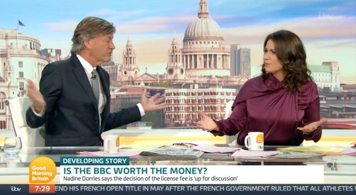 Richard Madeley and Susanna Reid argued very different viewpoints during Tuesday's GMB