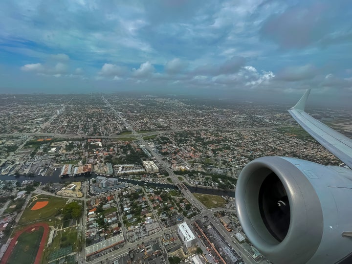 Beautiful aerial view of the Miami international Airport