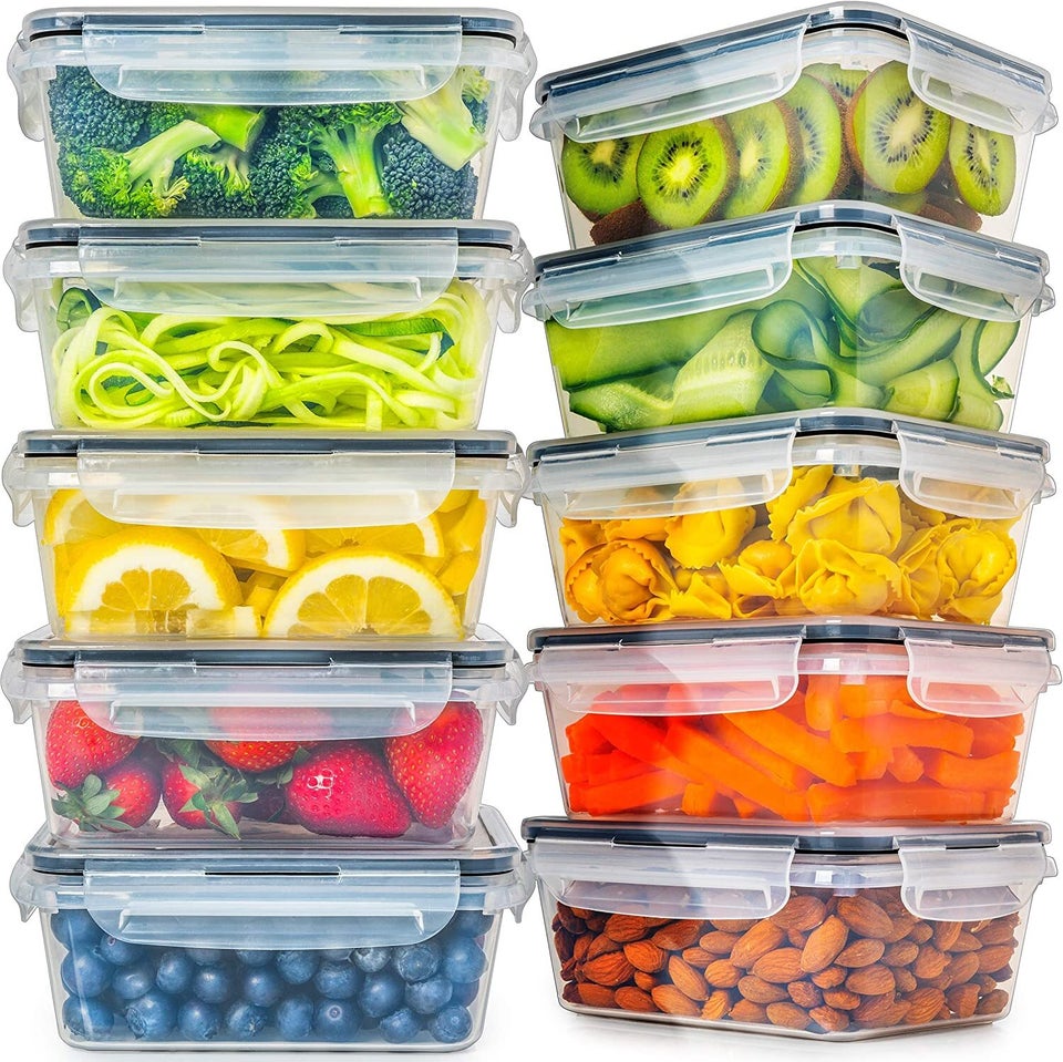 Reusable Meal Prep Food Storage Containers with Lids, Microwave Safe, Ideal  for Prepping & Storing Meals, 38 OZ BPA Free Containers (38OZ, Rectangular,  25 Pack) 