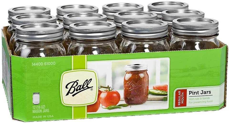 16 oz Mason Jars With Lids Regular Mouth 15 Pack-16 oz Glass Jars with  Lids,Bulk Pint Clear Glass Jars For Meal Prep, Food Storage With 20 Labels