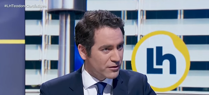 El secretario general del PP, Teodoro García Egea, durante su entrevista en 'La Hora'.