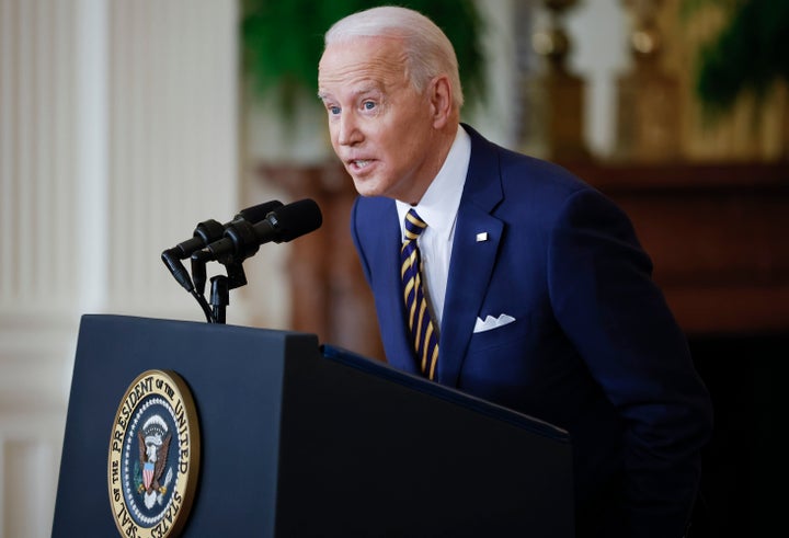 U.S. President Joe Biden answers questions during a news conference in the East Room of the White House on Jan. 19 in Washington, D.C.
