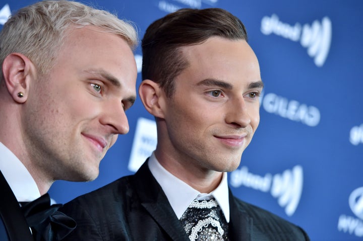 Jussi-Pekka Kajaala (left) and Adam Rippon in 2019. 