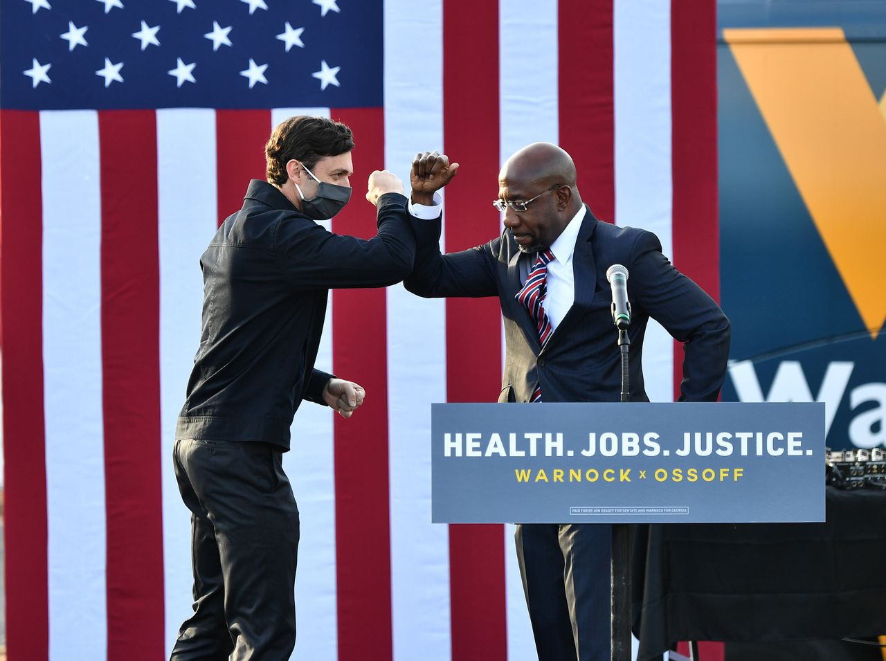 Unexpected victories for Sens. Jon Ossoff (left) and Raphael Warnock in Georgia's run-off elections gave Democrats a narrow Senate majority — and a plausible path forward on voting rights legislation party leaders had spent years crafting.