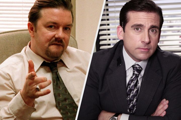 Ricky Gervais and Steve Carrell in the UK and the US versions of the office, respectively.