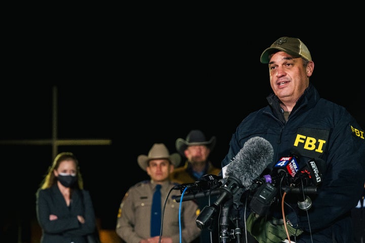 FBI Special Agent In Charge Matthew DeSarno speaks at a news conference near the Congregation Beth Israel synagogue on January 15, 2022 in Colleyville, Texas.