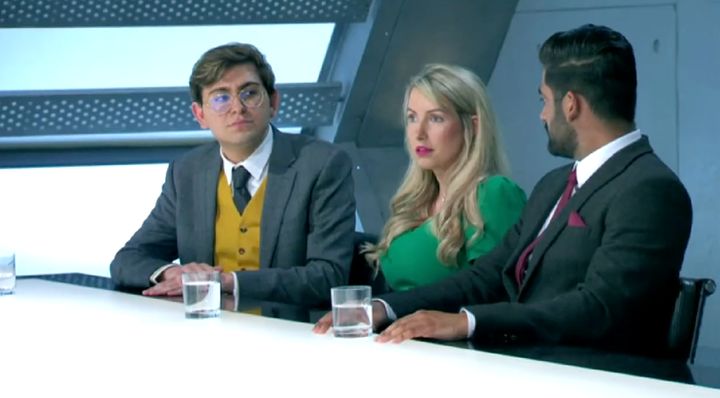 Navid, Sophie and Askhay in The Apprentice