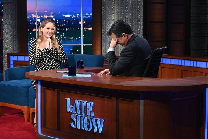 Lawrence joked with Stephen Colbert in December that she had "a ton of sex" while out of the spotlight the past few years.