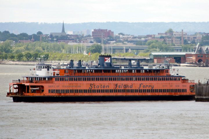 “Saturday Night Live” comics Colin Jost and Pete Davidson have purchased a decommissioned Staten Island Ferry boat with plans to turn it into New York’s hottest club. (AP Photo/Seth Wenig, File)