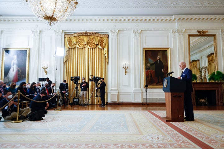 President Joe Biden answers questions during a news conference in the East Room of the White House last week. Biden’s ongoing belief in Congress’ better nature is deeply out of sync with the public's.