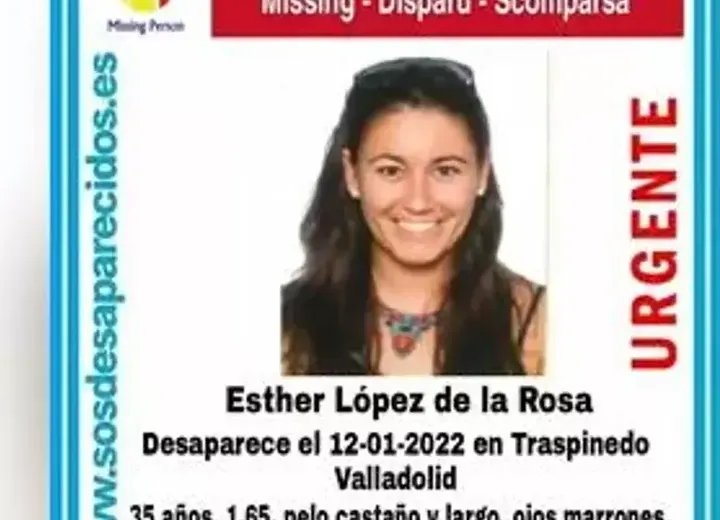 Cartel sobre la desaparición de Esther López de la Rosa en Traspinedo (Valladolid).