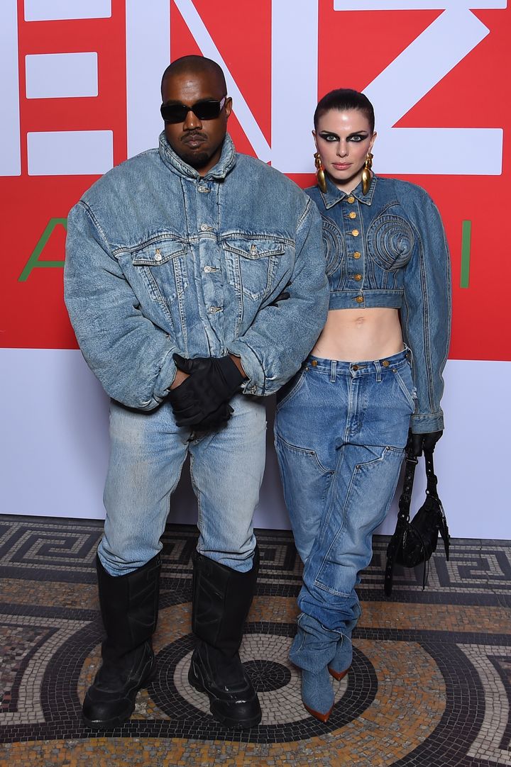 Kanye West and Julia Fox attend the Kenzo Fall/Winter 2022/2023 show as part of Paris Fashion Week.