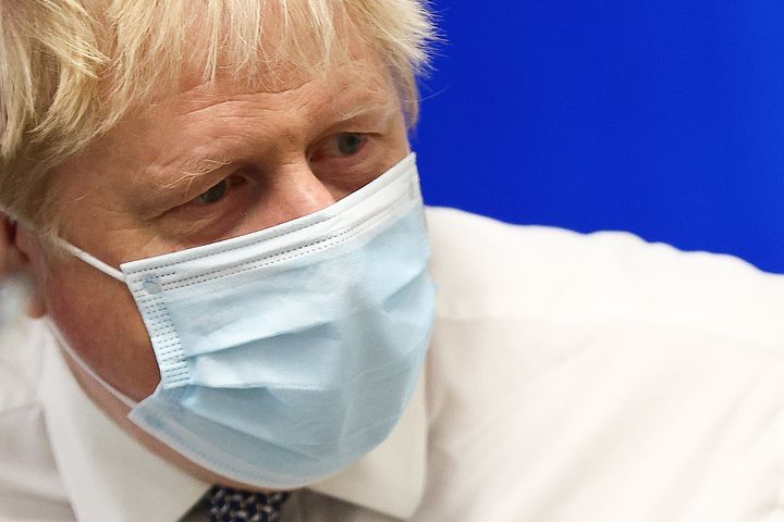 Prime Minister Boris Johnson during a visit to Milton Keynes University Hospital in Buckinghamshire. Picture date: Monday January 24, 2022.