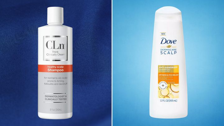 Cln shampoo and Dove Dermacare Scalp shampoo.