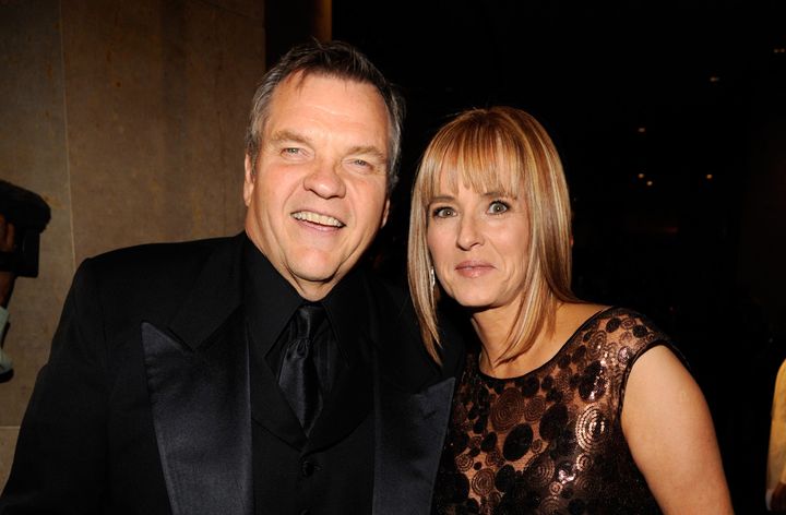 Meat Loaf and Deborah Gillespie attend the 2008 Clive Davis pre-Grammy party at the Beverly Hilton Hotel on Feb. 9, 2008, in Los Angeles.