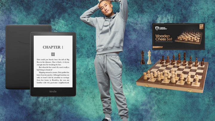 A Kindle Paperwhite from Amazon, sweatsuit from Richer Poorer and chess set from Amazon.